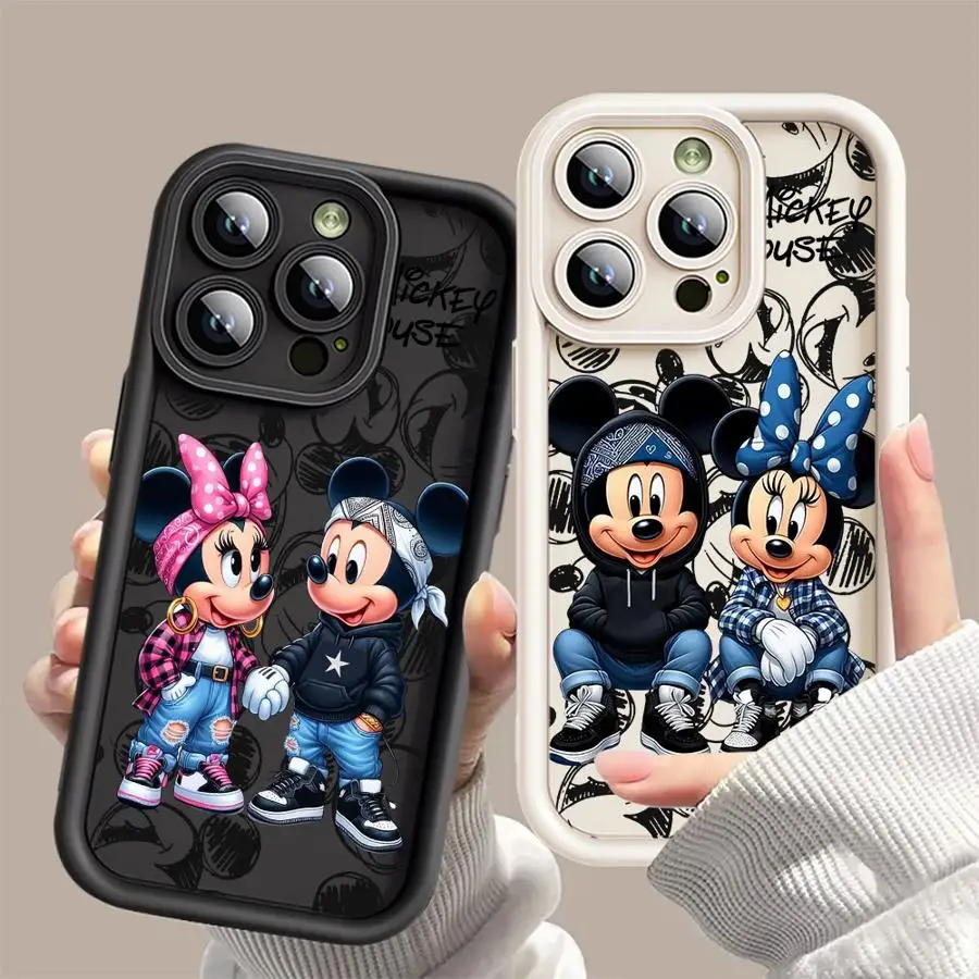 Чехол для телефона Disney с Микки и Минни Маусом iPhone 11 XR 15 Pro Max 14 Plus 13 X 12 XS мягкий