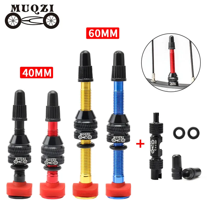 

2PCS Bike 40mm 60mm Tubeless Tire F/V Presta Valve MTB Road Bicycle Tubeless Rim CNC Alloy Nipple Brass Core Valve Tool