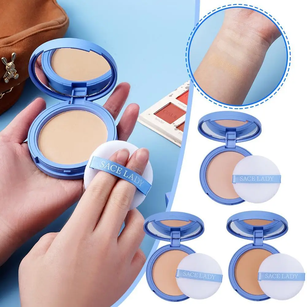 

SACE LADY Silk Soft Mist Powder Cake Long-lasting Oil Control Waterproof Brighten Natural Nude Oil Control Face Makeup Pan
