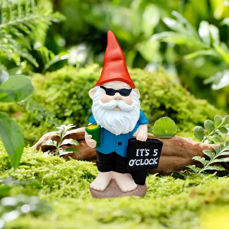 

Miniature Gnomes Figurines Garden Gnome Outside Statues Mini Garden Dwarf Ornaments Set Resin Fairy Statues Garden Decoration