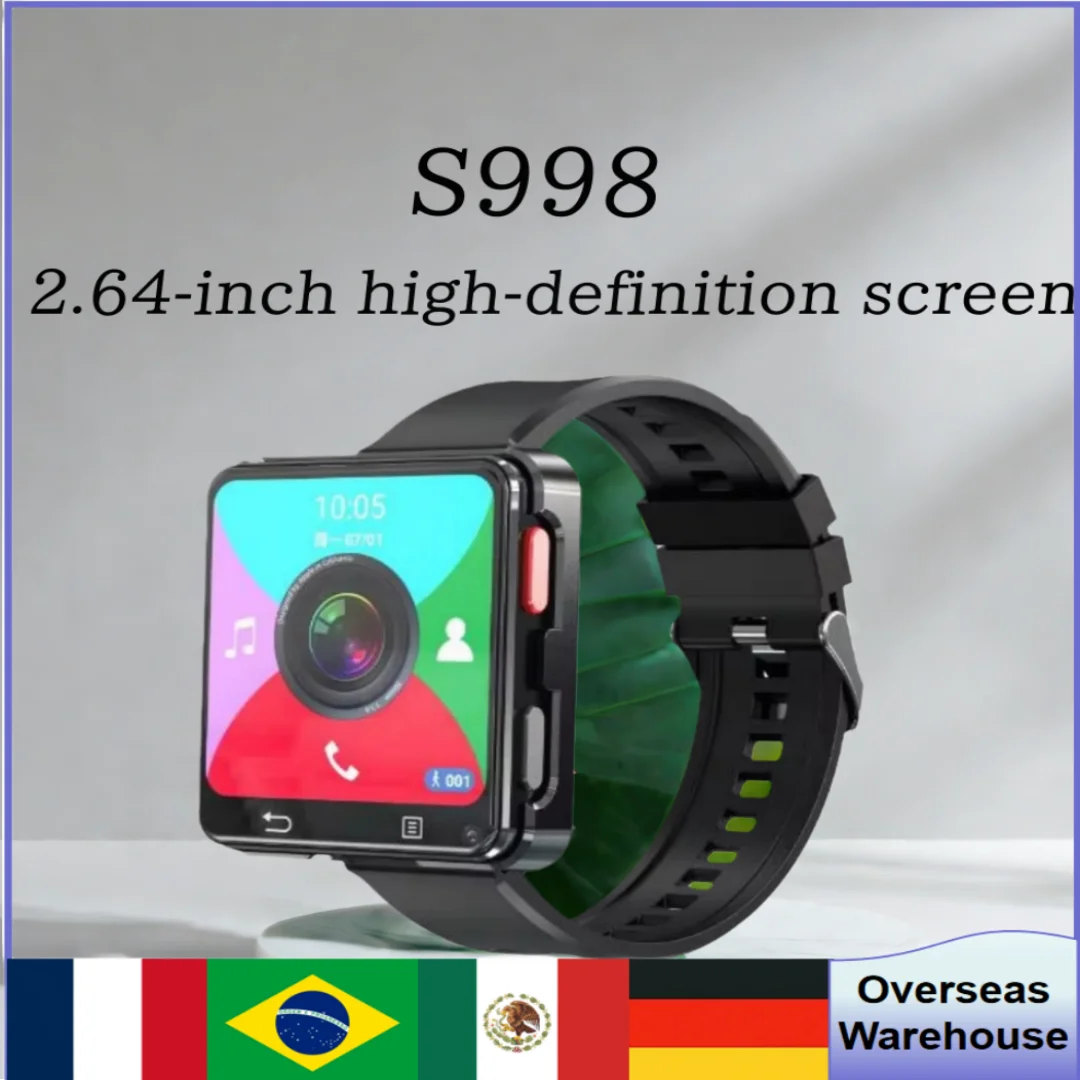 S998 4G Smartwatch 2024 с Bluetooth Wi-Fi Android Sim Водонепроницаемая камера Уличные умные часы для