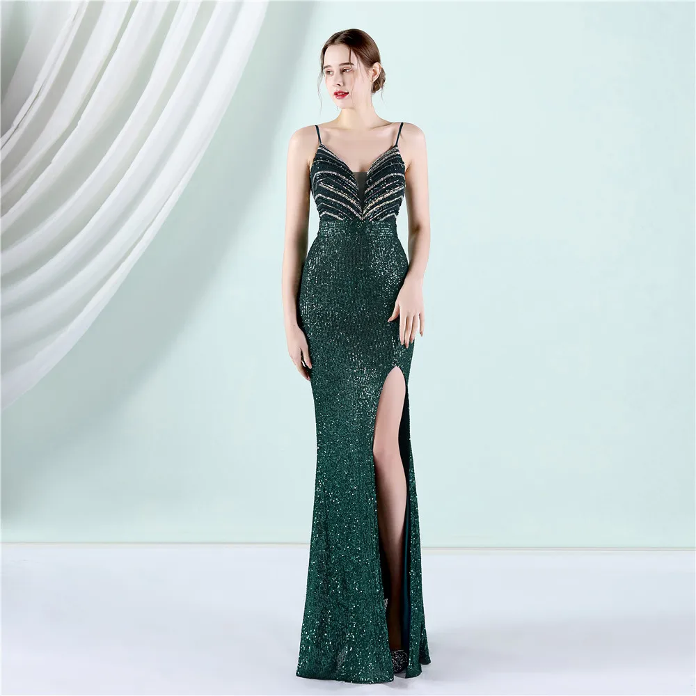 

Evening Dresses V-Neck Floor-Length Dresses Woman Party Night Prom Dress