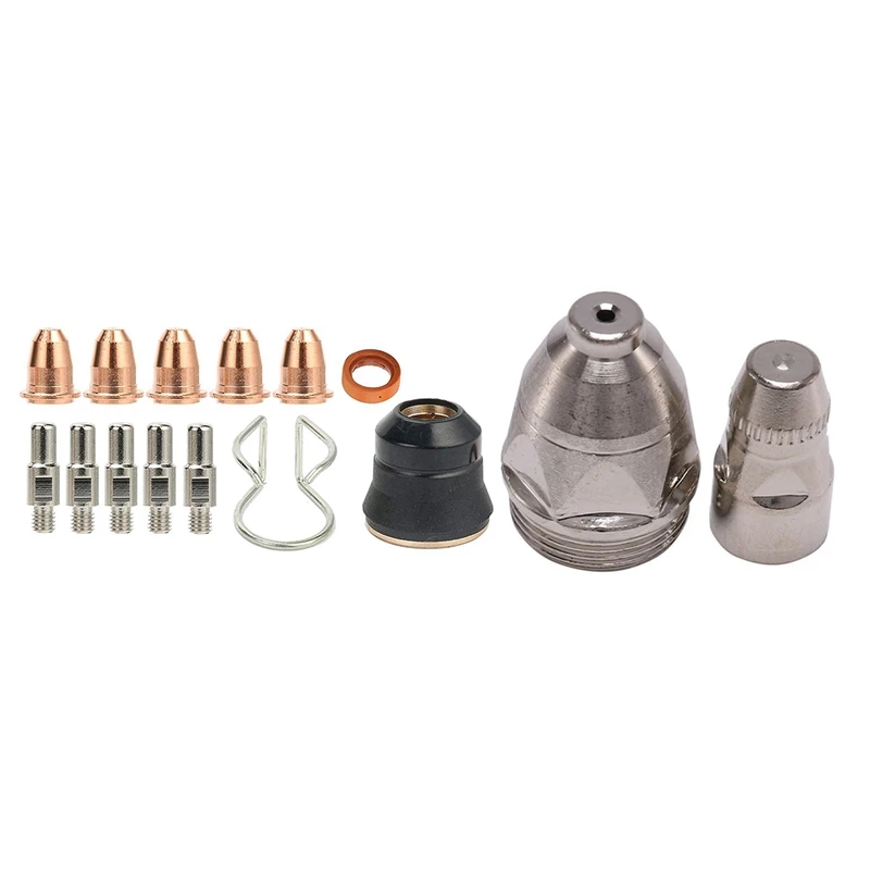 

13Pcs Plasma Cutter Torch S45 Accessory Electrodes Nozzle & 20 Pcs P80 Air Plasma Nozzle 1.1Mm Plasma Cutting Machine