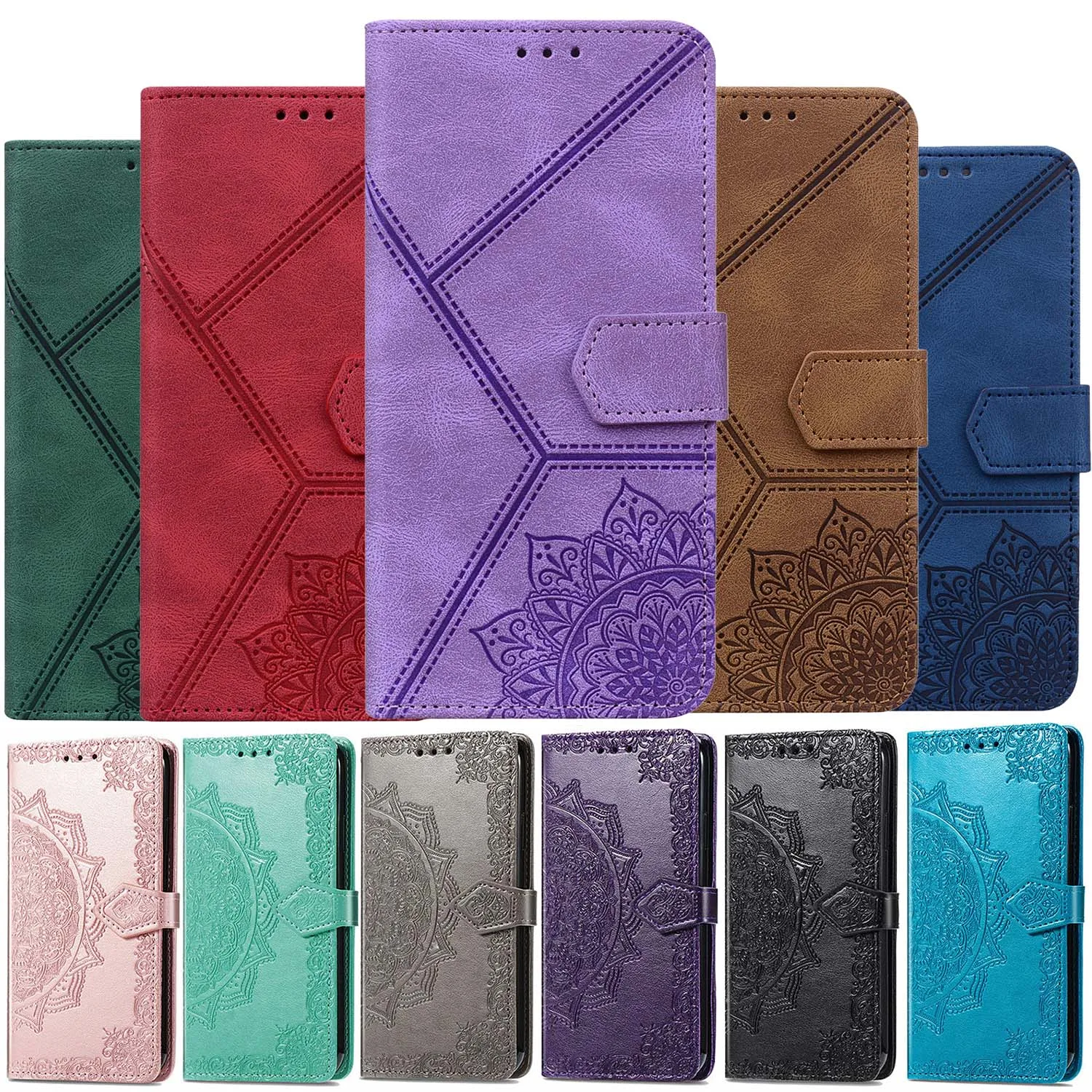 

Чехол-бумажник с узором Мандала для Xiaomi POCO X4 Pro X3 M3 Redmi Note 11 11S 10 10S 9 9S 9T 10A 10C 9A 9C, кожаный чехол-подставка