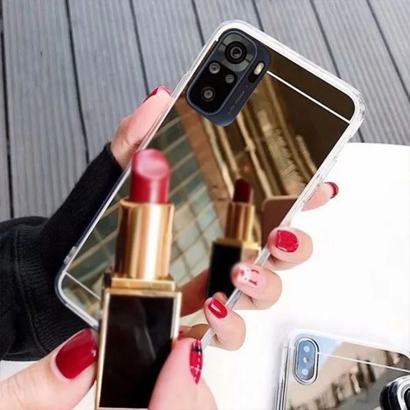 For Xiaomi POCO X3 NFC Case Makeup Mirror Bling Case For Redmi Note 11 11S 10  10S 9T 9S 9Pro 11Lite Soft Silicone Protect Cover