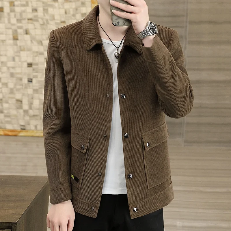 Весенняя корейская вельветовая XS маленькая мужская одежда с лацканами