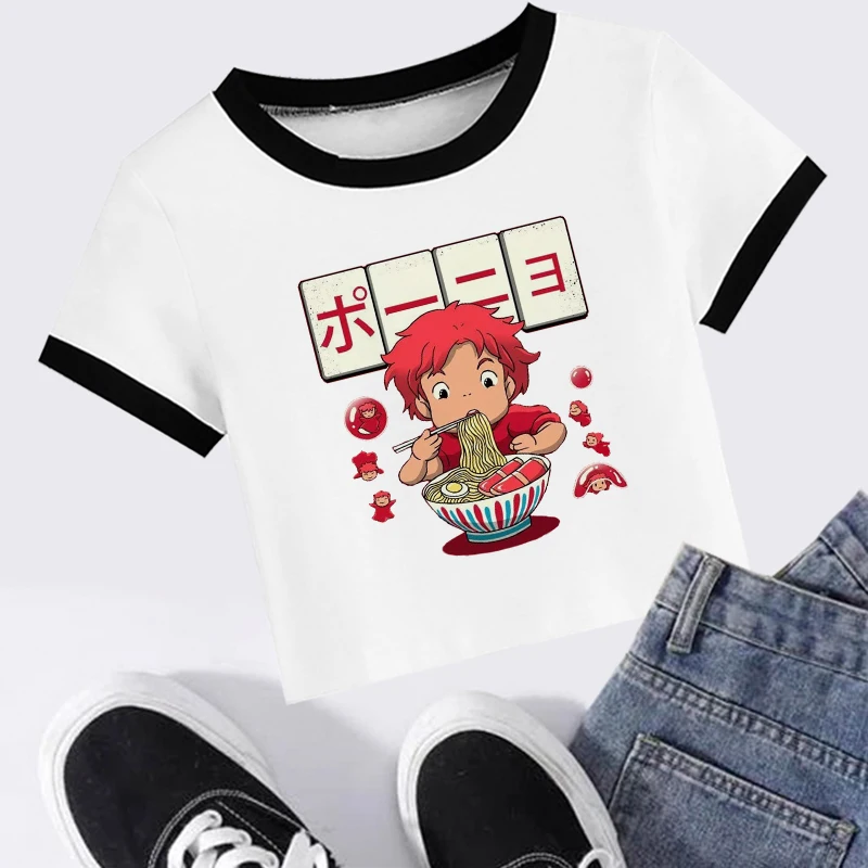 

Cute Totoro Japanese Anime Print T Shirts Summer Y2k Streetwear Women Tshirt Graphic Crop Tops Casual Short Sleeve Tees Clothes