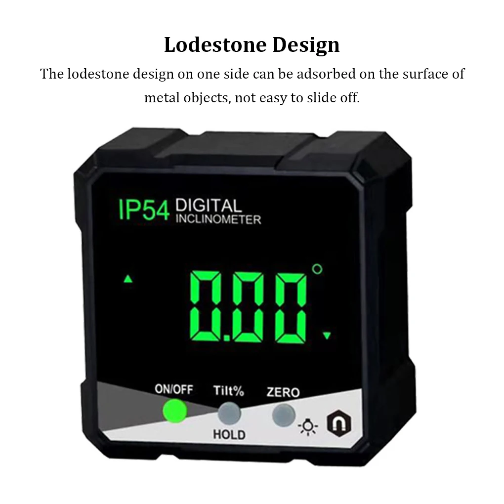 

IP54 490 Digital Inclinometer LCD Backlight Ruler Protractor Waterproof Dustproof Slope Meter Single-side Goniometer