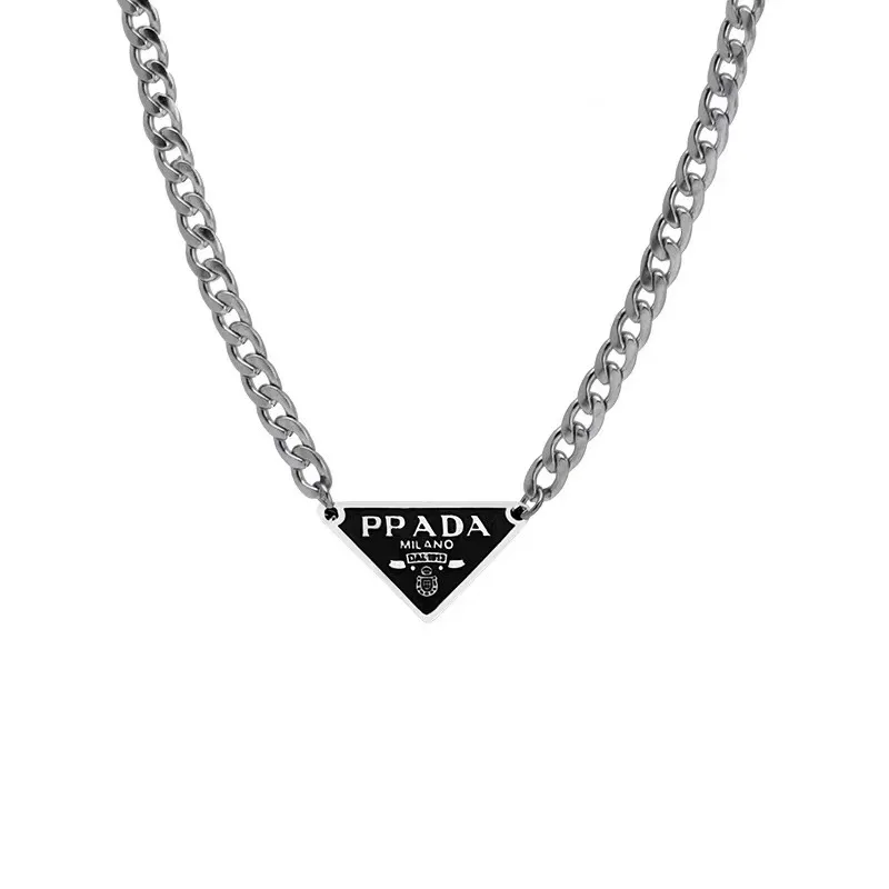 

High-grade Necklace with Inverted Triangle Letters Niche Spice Girl's Design Sense of Colorfast Clavicle Chain Women's Jewellery