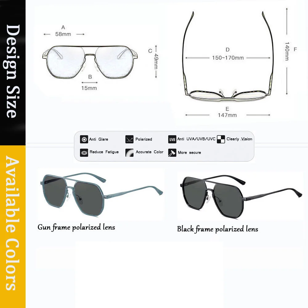 Мужские солнцезащитные очки с поляризацией винтажные брендовые из алюминия и