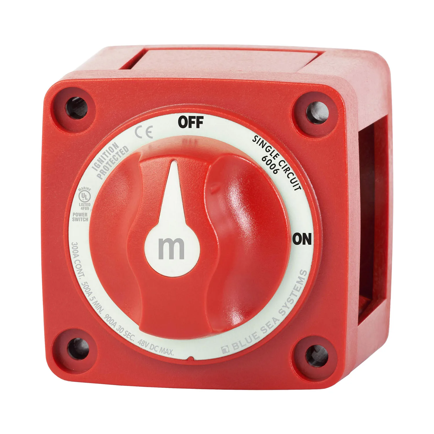 

6006 M-Series Battery Switch, 300A 48V DC MAX Power Switch for Selector Single Circuit On/Off Marine Boat (Red)