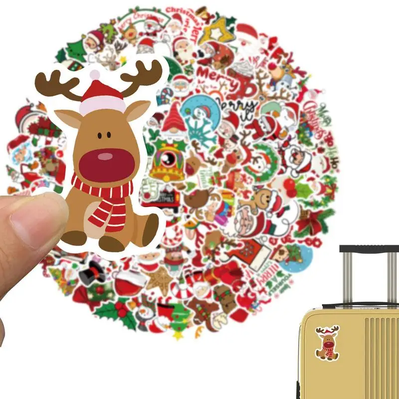 

Merry Christmas Stickers For Cards Waterproof Cartoon Vinyl Decals 100PCS Snowflake Stickers For Kids For Envelopes Gifts Tags
