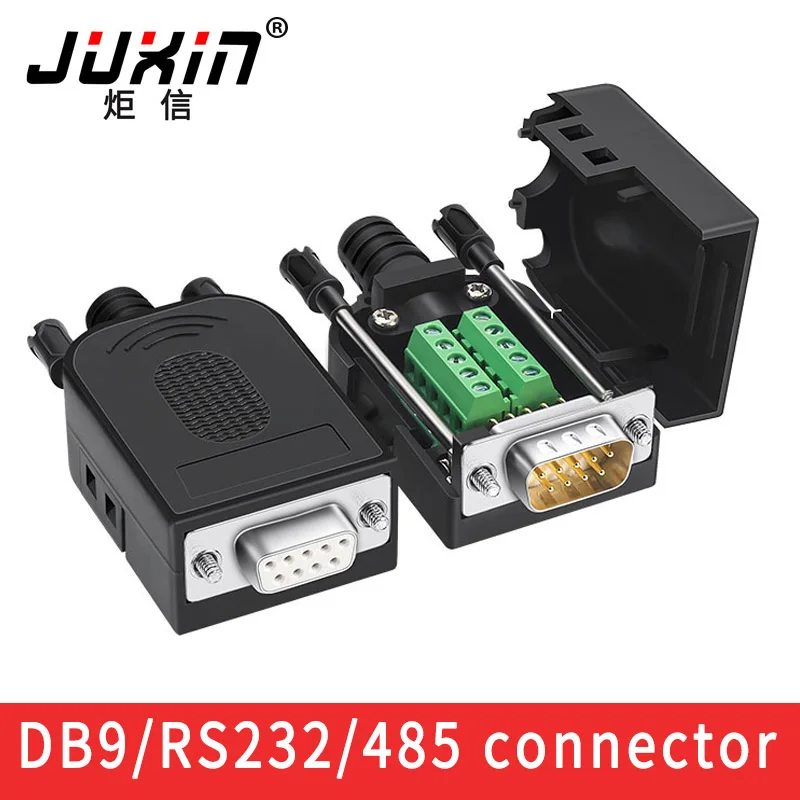 

2PCS DB9 connector 9P RS23/485 COM connector DB9 male/female No welding 232 serial port