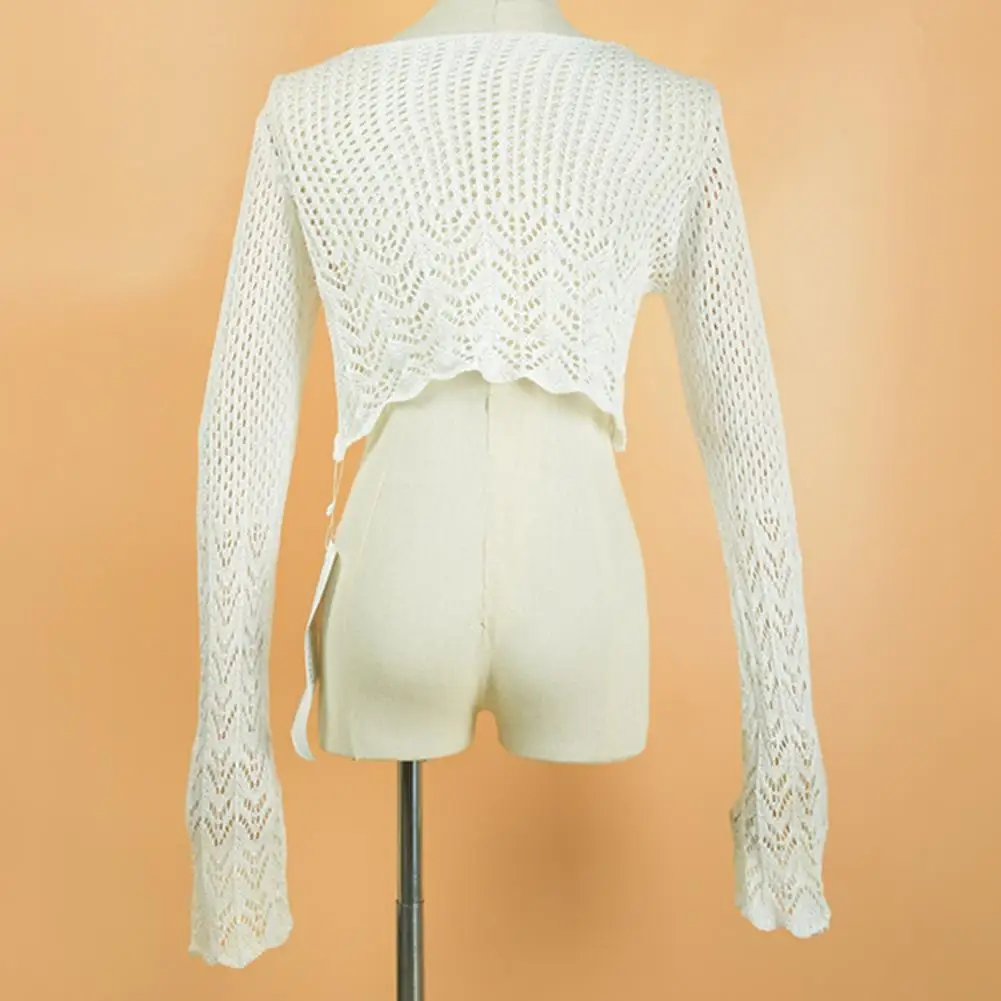 

Beautiful Front Lace-up V-neck Sexy Bikini Cover Up Beach Short Top Coat Female Clothing Cover Up Blouse Beach Cover Up