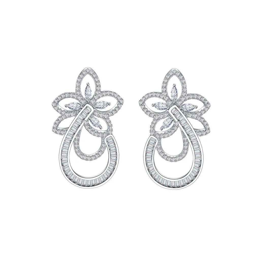 

Серебряные серьги в форме цветка, высокое качество, модный простой дизайн, нестандартные цветы, женские роскошные серьги, ювелирные изделия, подарок на день Святого Валентина