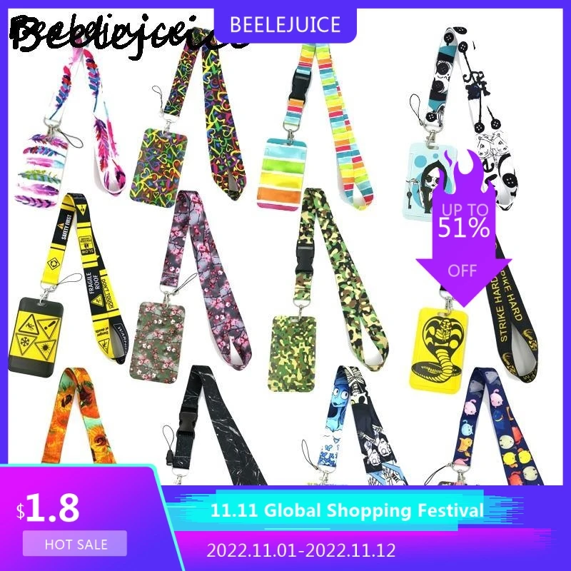 

Credit Card ID Holder Bag Student Women Travel Bank Bus Business Card Cover Badge Accessories Gifts Lanyard Straps Decorations