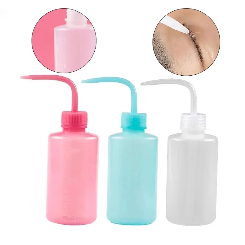 

250ml/500ml Washing bottle for Eyelash Extension Narrow Mouth Long Tube Cleaning Bottle Grafting Lash Makeup Tool