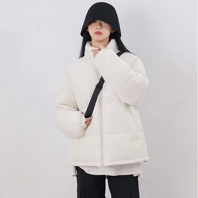 Winter 2022 Solid Parka Loose All-match Long-sleeved Women's Warm Down Jacket Fashion Casual Ladies Thick Outerwear New