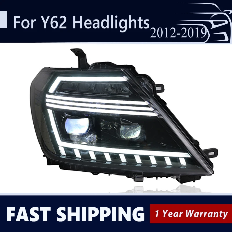 

Автомобильный Стайлинг для Nissan патруль Y62 фара 2012-2019 DRL полная яркость с динамическим поворотным сигналом в сборе