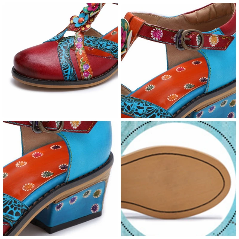 Koznoy/летние женские туфли-лодочки из натуральной кожи в этническом стиле размеры 3