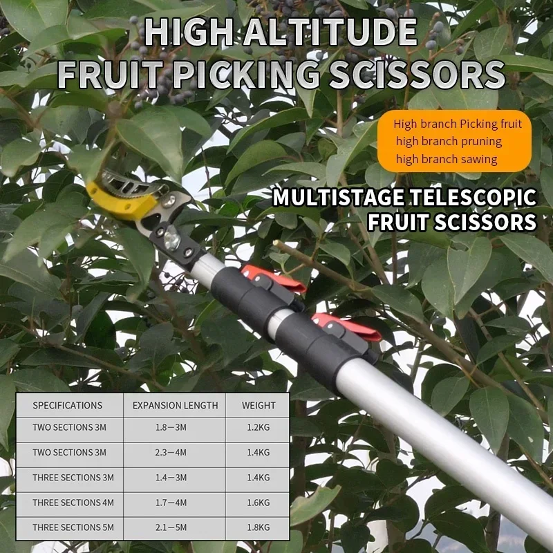 2mTall Tree Long Reach Fruit Picking Cutter Телескопический секатор для деревьев Ножницы