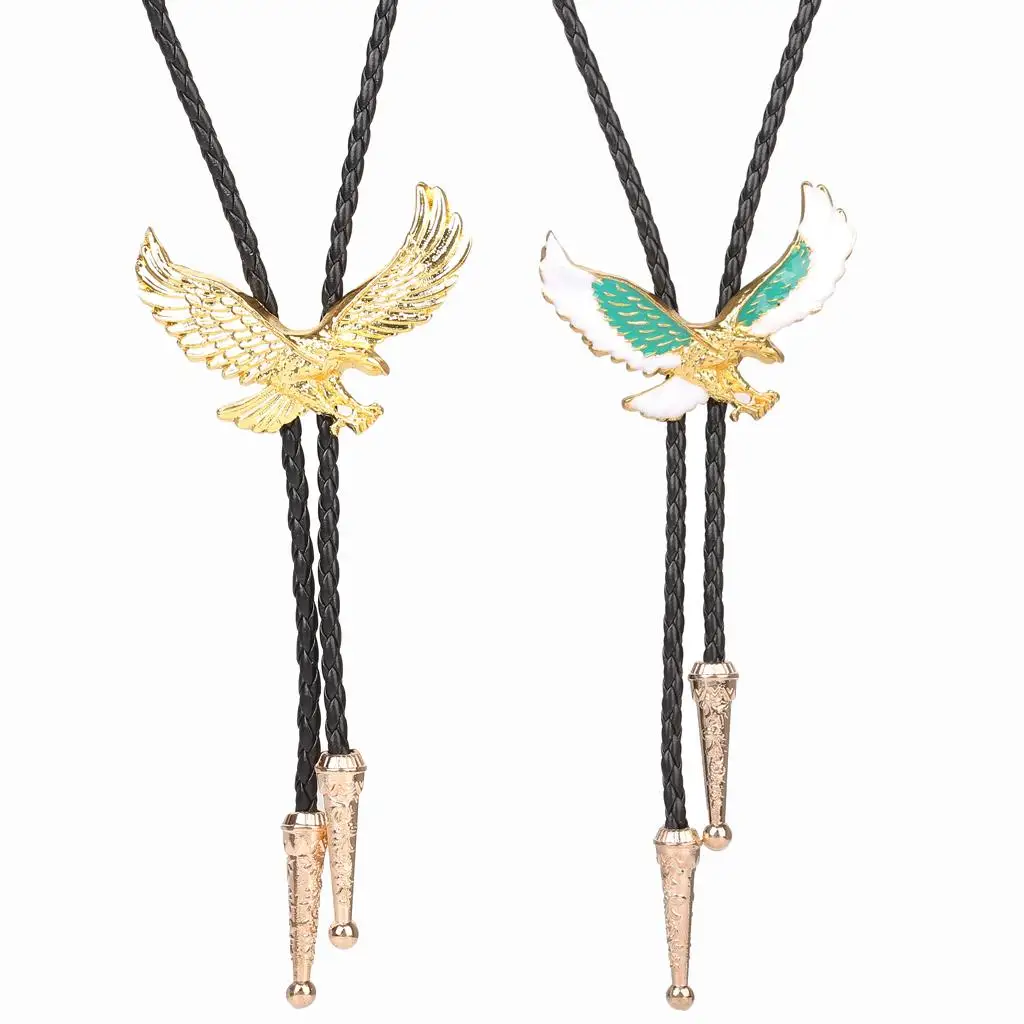 

Ожерелье с галстуком в западном стиле-мужской ковбойский галстук с орлом в оплетке