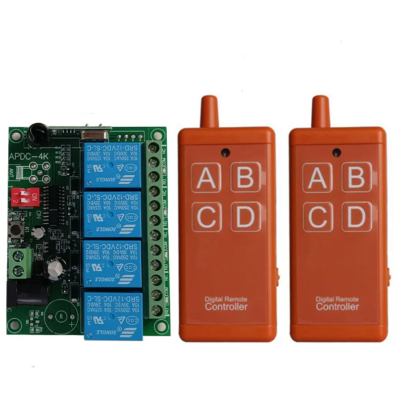 1000 м 433 МГц Универсальный DC 12 В 24 4CH RF беспроводной радиоприемник пульт