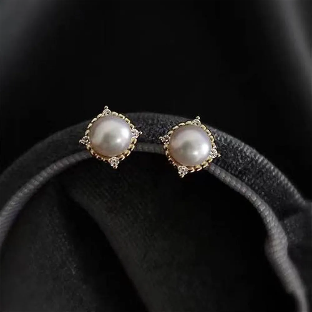 

Real Solid 925 Sterling Silver Pearl Stud Earrings Accessories Findings DIY Jewelry Ear Hook Blank Empty Support