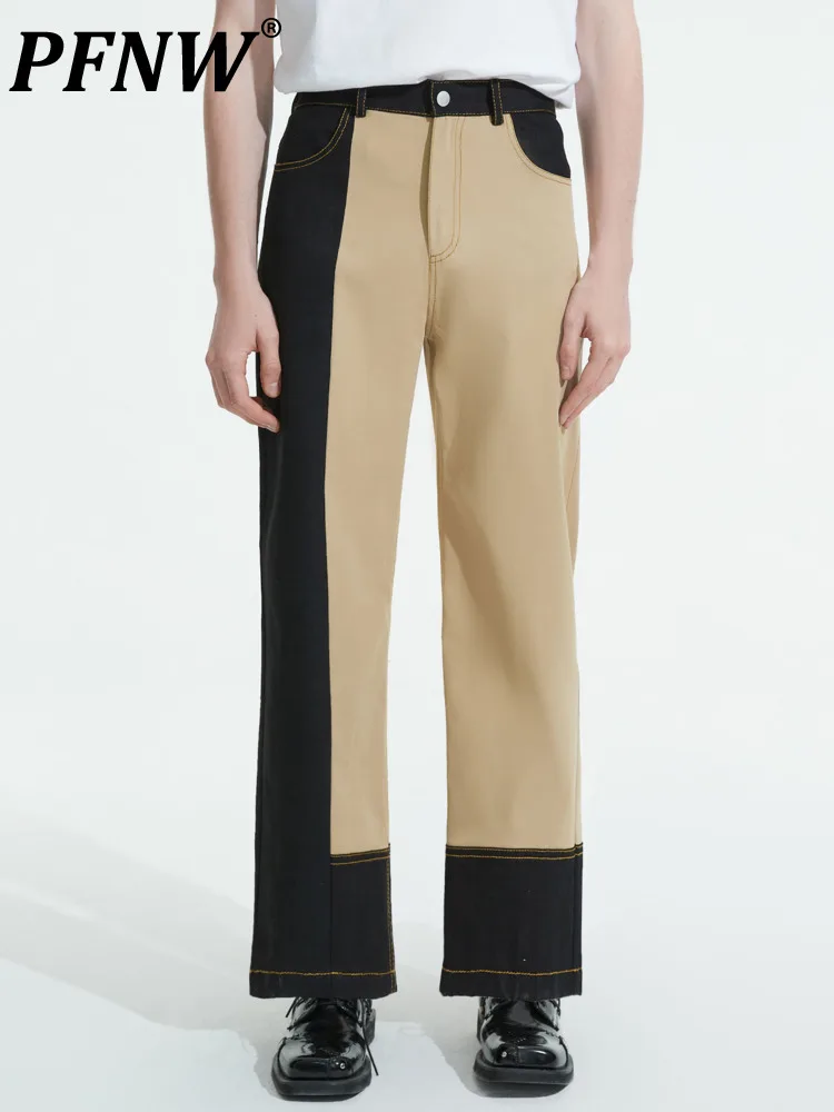 

Мужские джинсы на молнии PFNW, модные прямые джинсы контрастной расцветки с карманами, модель 12A7172 на осень и зиму