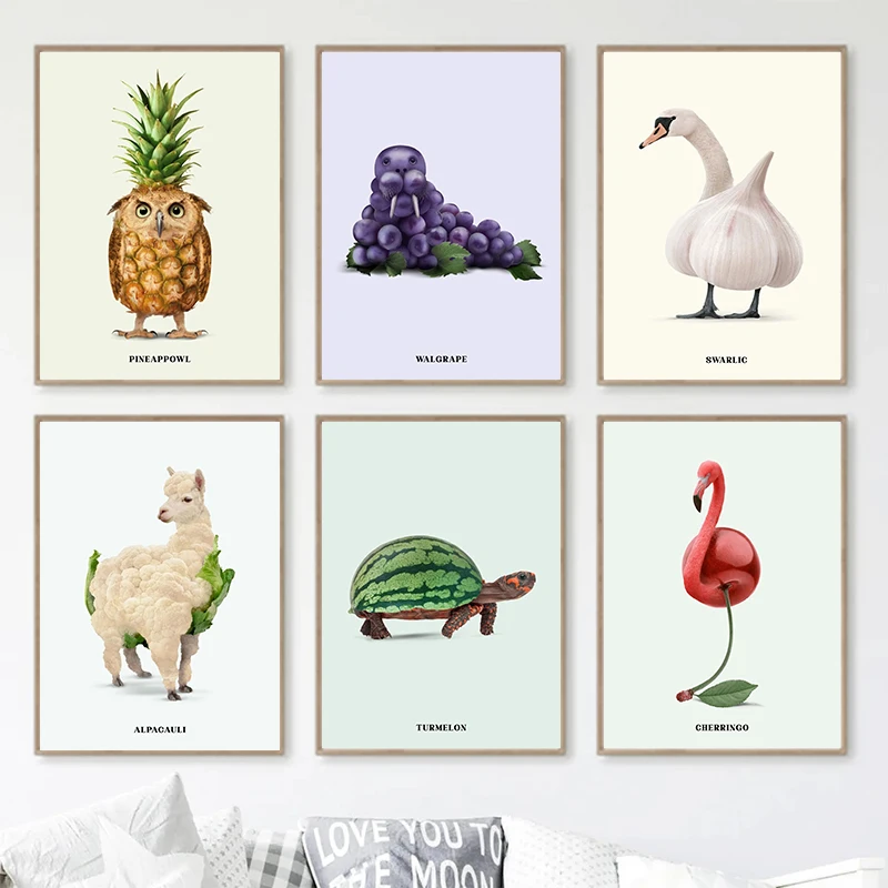 

Настенная картина с изображением совы чеснока банана