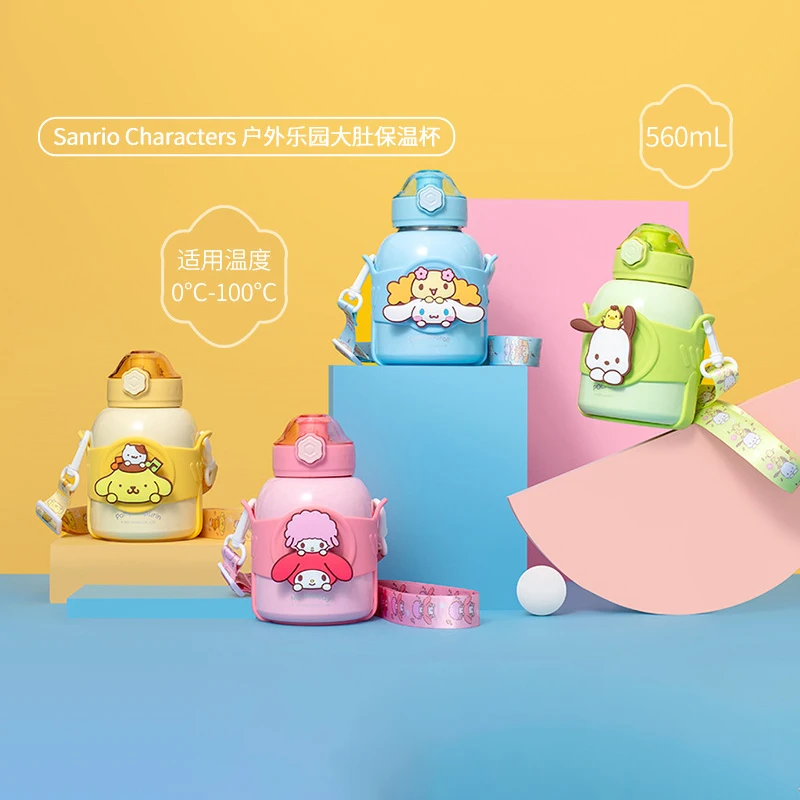

Kawaii аниме Sanrio Cinnamoroll Термокружка My Melody детская мультяшная соломенная кружка Милая полакко бутылка для молока подарок для мальчиков и девочек