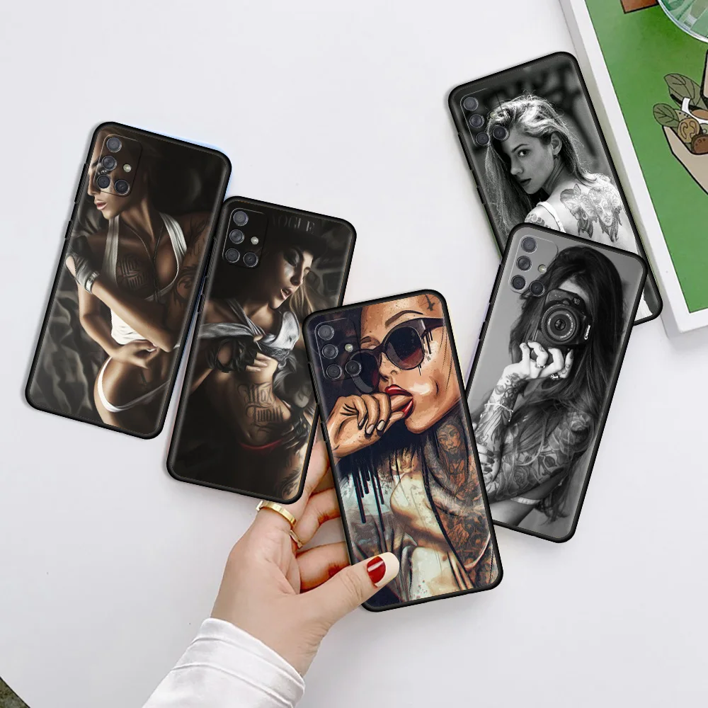 

Tattoo Girl Fashion Case For Samsung Galaxy S20 S21 S22 S10 S8 S9 Plus Note S20 Ultra 10 Lite Black Soft Phone Cover Tampa
