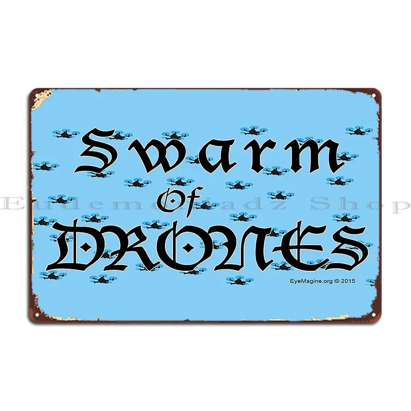 Металлическая вывеска Градь дронов кинотеатр гараж дизайн жестяная для