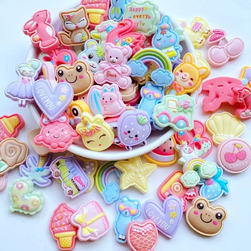 

20Pcs New Cute Mini Mixed Animals, Rainbow, Fruit Flat Back Resin Cabochons Scrapbooking DIY Jewelry Craft Decoration Accessorie