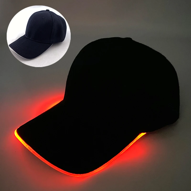 

Fashion LED Lighted Up Glow Baseball Cap Snapback Hat Hip-Hop Adjustable Cap Sports Costume Night Running Glow Party Supplies