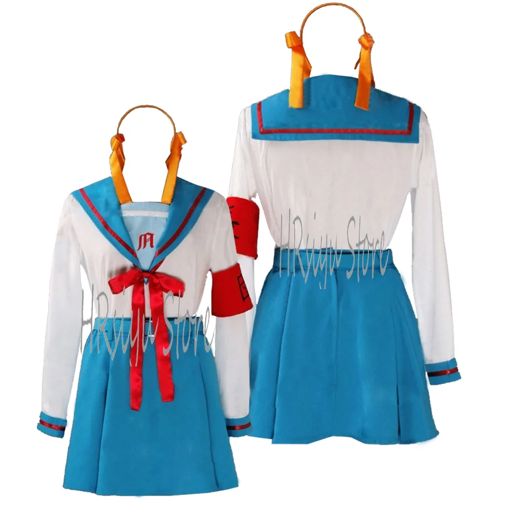 Женский костюм для косплея аниме Харухи Сузумія школьная форма вечеринки на
