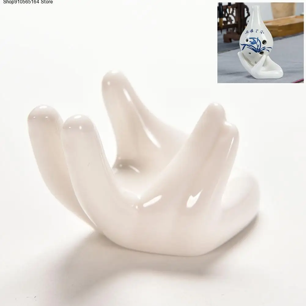 

Porcelain Ceramic Finger Palm Tea Filter Holder Ocarina Base Satisfy Office Desk Decor Chic Home Decoration Garden Ornament