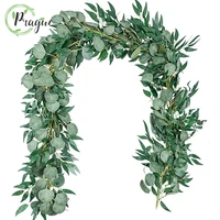 180cm artificial eucalyptus leaves garland green willow vines plants for wedding home party arch wall garden decoration plants
