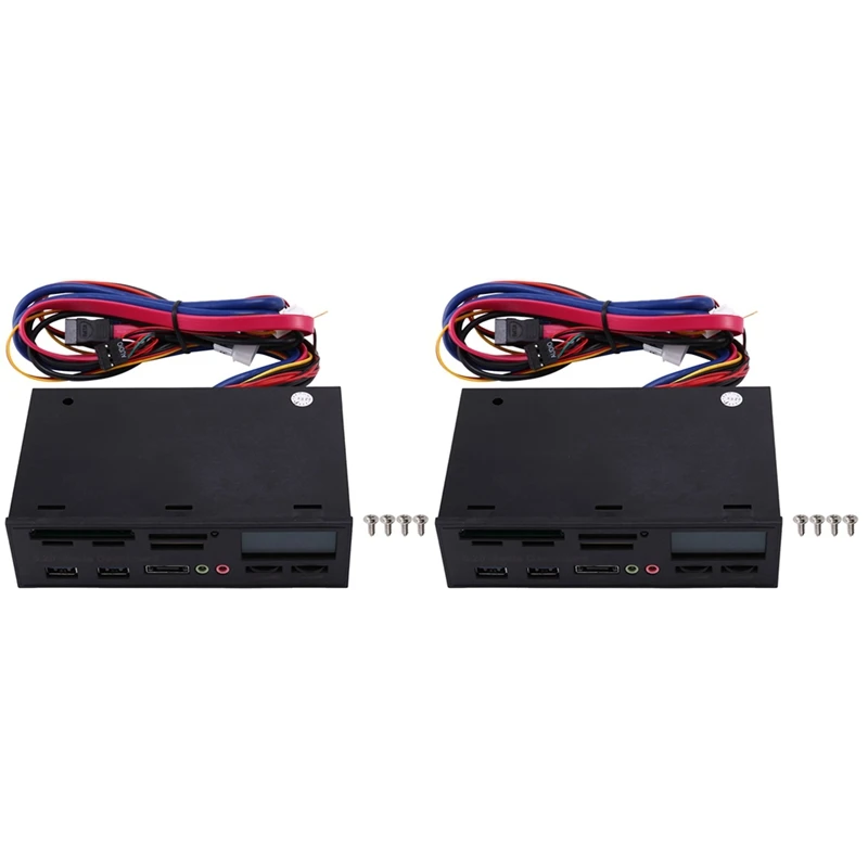 

2X Multifunctional Media Panel 5.25 Inch Computer Front Dashboard With SATA/ESATA, USB 2.0/USB 3.0
