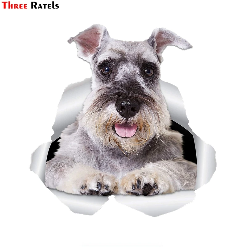 

Three Ratels FTC-1076 3D Super Schnauzer Dog Sticke Car Sticker Decal for Car Wall Toilet Kid's Room Luggage Skateboard Laptop