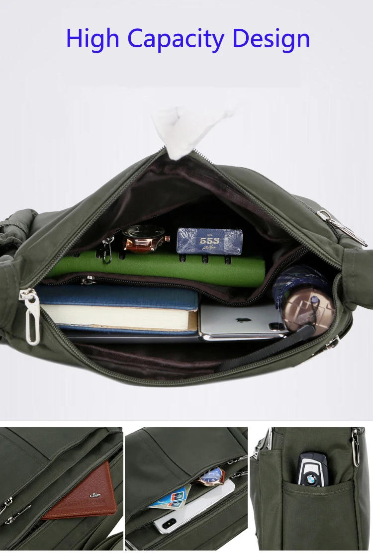 Men's One Shoulder Crossbody Bag Nylon Waterproof Convenient Bags