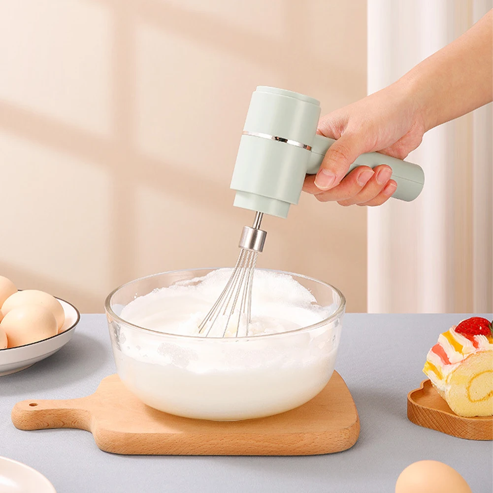 

Home Mini Electric Whisk 3 Speed Adjustable Handheld Cordless Cream Mixer Egg Stirring Beater Cake Baking WIireless Operation