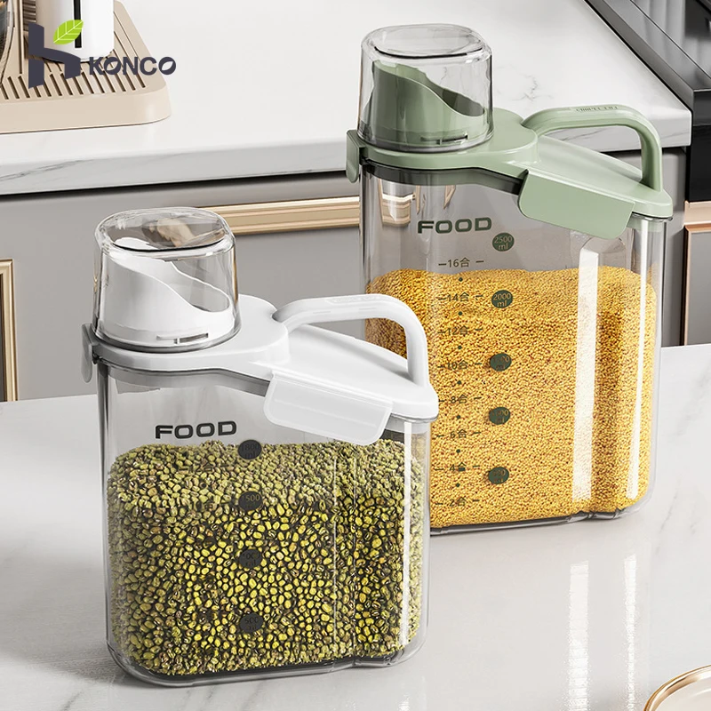 

Grain Dispenser Storage Box Rice Storage Bin Kitchen organizer Washing Powder Storage Box Multipurpose Cereal Dispenser Jars