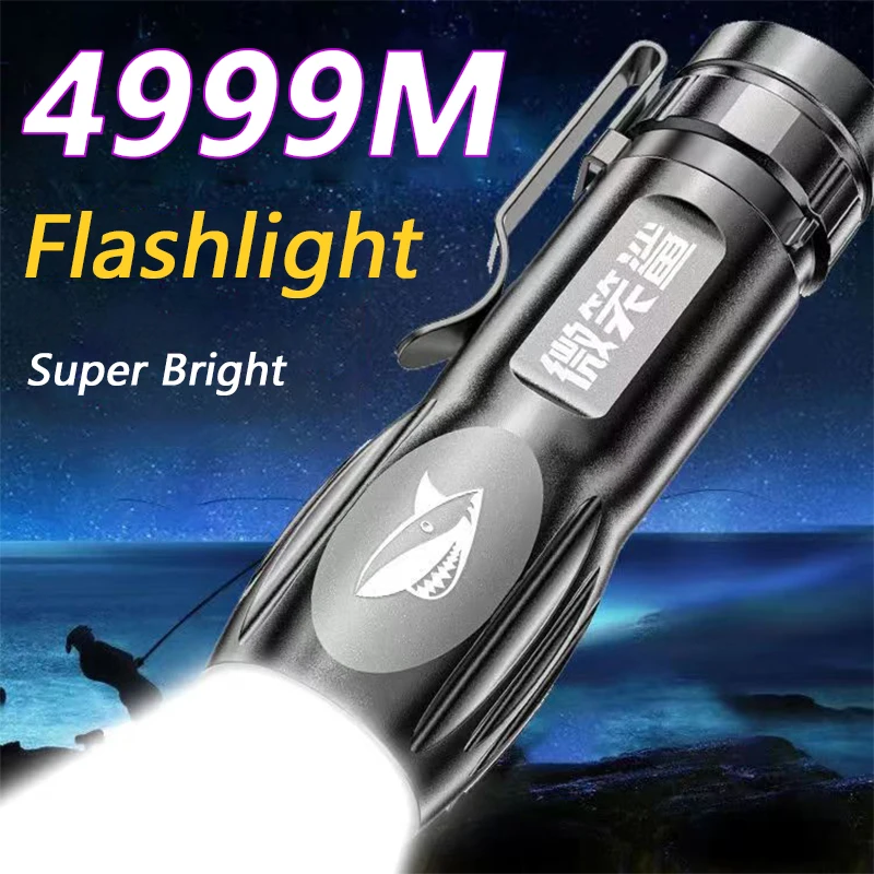 

Mini Torch High Power LED Flashlight USB Rechargeable Fixed Focus Flash Lamp Portable Camping Waterproof Far range Flashlight