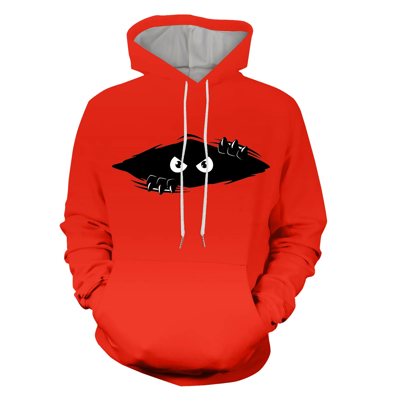 

Мужской Повседневный пуловер с длинным рукавом и объемным принтом, с капюшоном