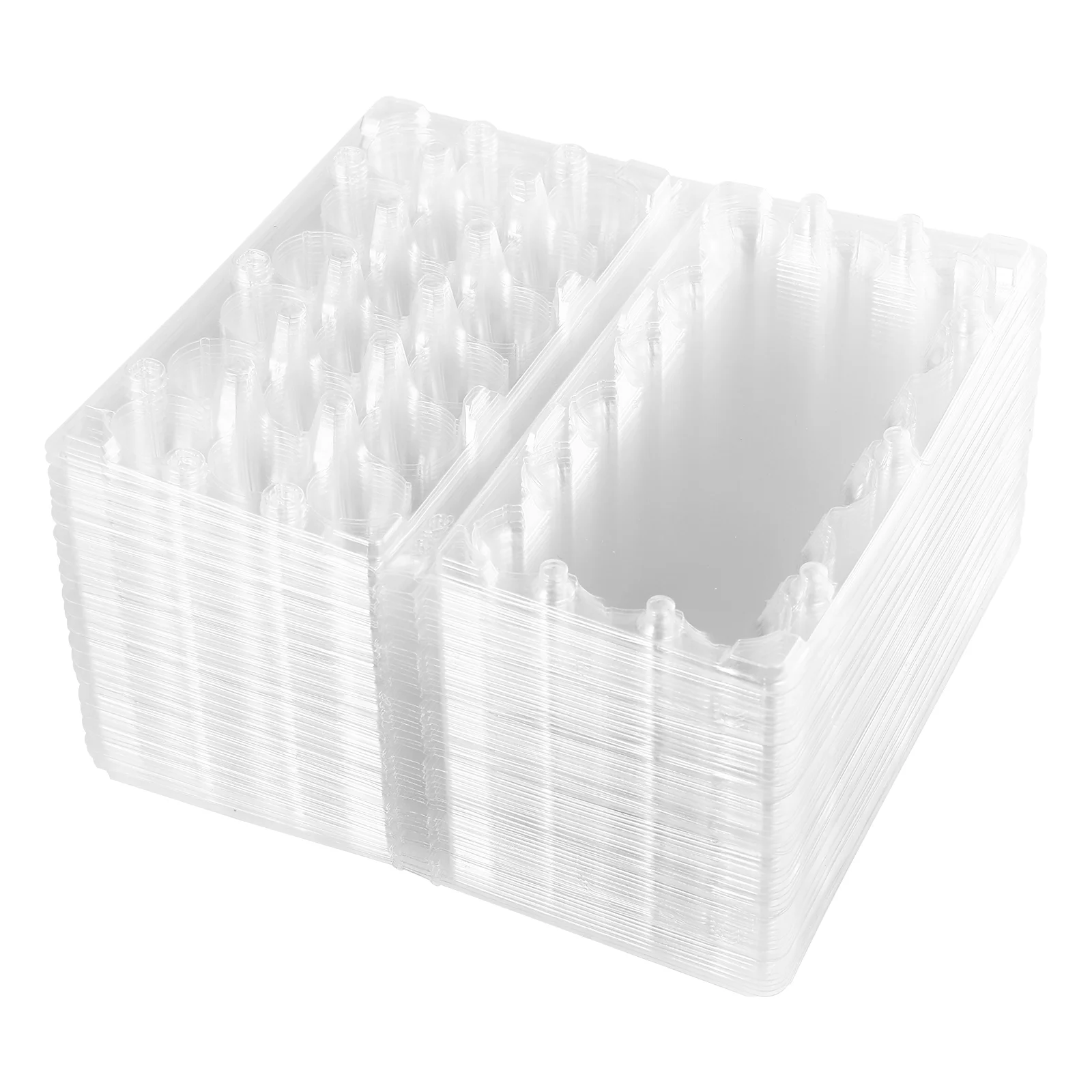 

BESTONZON 50 Pcs 18 Grids Quail Egg Storage Box Plastic Transparent Egg Dispenser Holder Case Refrigerator Egg Carton