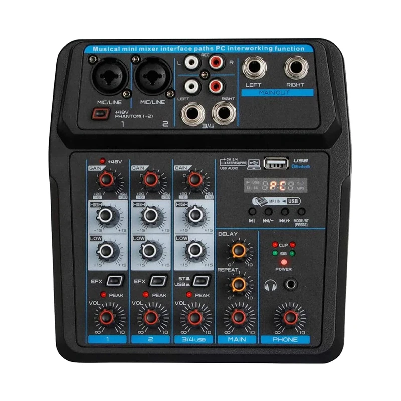 

Audio Mixer 4-Channel USB Audio Interface Audio Mixer, DJ Sound Controller Interface With USB,Soundcard For PC Recording