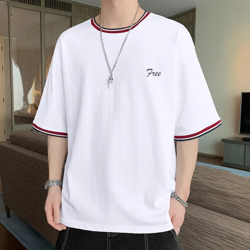 

Spring men's t-shirt Japanese trend round neck T-shirt half-sleeved thin men's bottoming t-shirt tide brand top