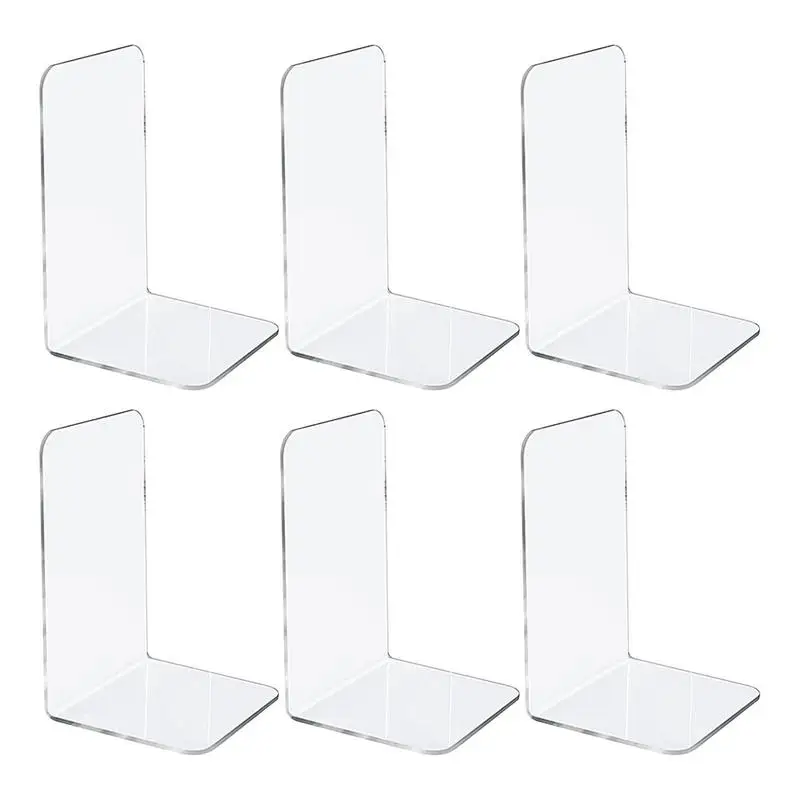 

Book Stopper Heavy Duty Clear Acrylic Bookends Desktop Organizer For Shelves Video Games Books CDs Movies 7.3x4.8x4.8 Inch