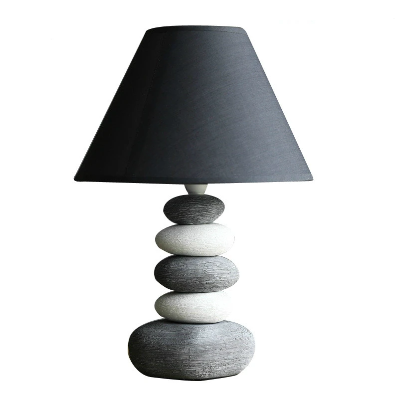 

Northern Europe Cobblestone ABS Table Lamps Foyer Bed Room Study Dining Room Lustre Home Decor Modern E27 Bulbs LED Lighting CCC